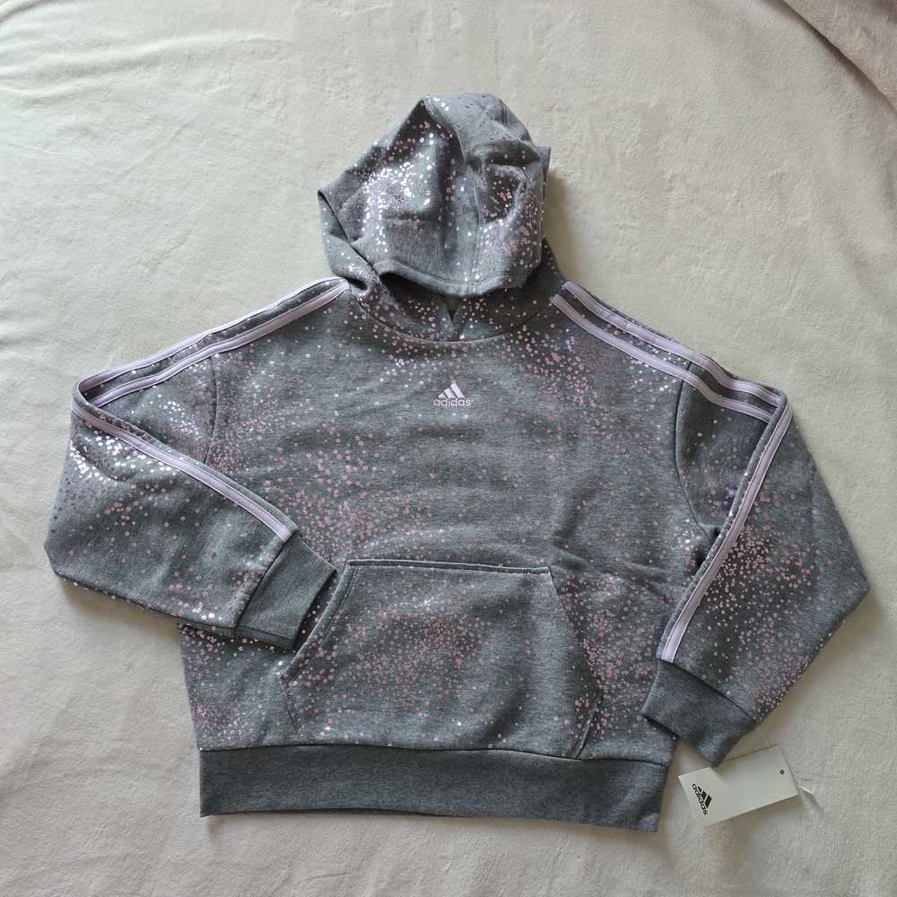 adidas Gray and Pink‎ Kids Hoodie